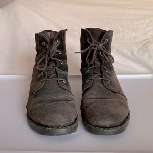 Brown Suede Lace Up Boots